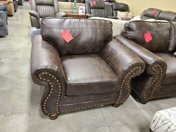 Coaster Graceville Dark Brown Microsuede Chair with Nailhead Trim
