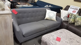 Coaster Grey Loveseat with Tufted Accents