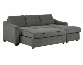 Coddle Aria Charcoal Sofa Chaise with Pop-Up Sleeper