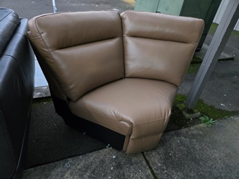 Cognac Leather Wedge Chair