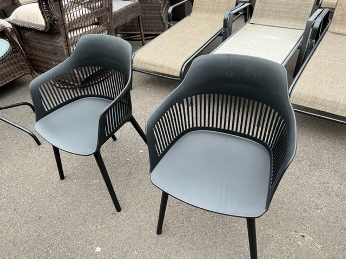 Contoured Black Plastic Outdoor Chair