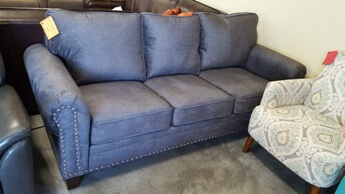 Homelegance Cornelia Charcoal Fabric Sofa with Rolled Arms & Nailhead Trim
