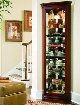 Cambridge Cherry Finish Corner Curio