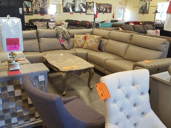 Jason Furniture Creme Leather Power Reclining 5-Piece Sectional