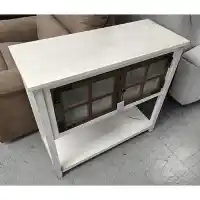 Crestview Distressed White Console Cabinet with Hardwood Accents (blemished)