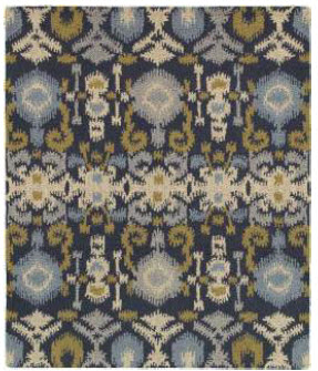 Rizzy Charming Navy, Lime, Beige & Blue Pattern 2-6x8 Handtufted Wool Area Rug Runner