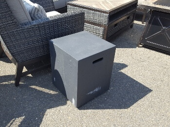 Dark Cappuccino Finish Outdoor Cube End Table
