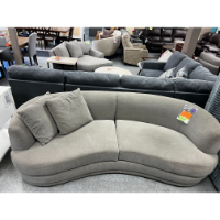 Jonathan Louis Curved Grey Fabric 97-Inch Sofa