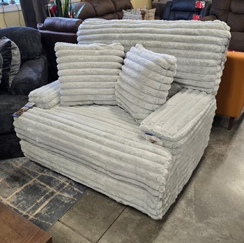 Catnapper Cushy Moonstruck Silver Fabric Dual Power Recliner