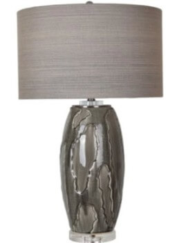 Crestview Pompey Table Lamp with Round Charcoal Shade
