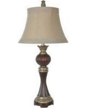 Crestview Bailey Table Lamp with Fluted Beige Shade