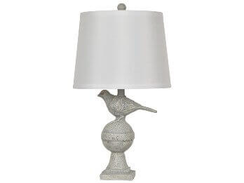 Crestview Bird Song Table Lamp with White Shade