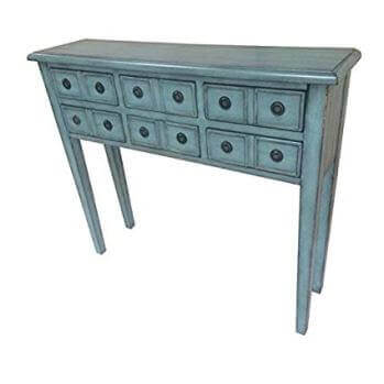 Crestview Distressed Teal Console Table