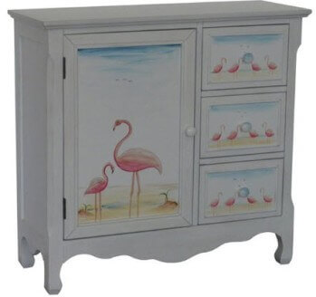Crestview Flamingos Console Cabinet