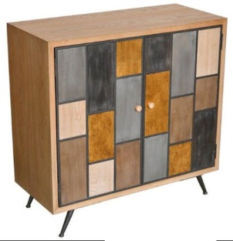 Crestview Aurora Multicolored Console Cabinet