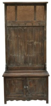 Crestview Distressed Hardwood Hall Tree