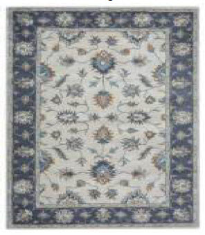 Rizzy Ivory & Dark Blue Oriental Design 2-6x8 Area Rug Runner