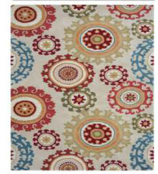 Rizzy Ivory 2-6x8 Area Rug Runner with Multicolored Medallions