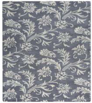 Rizzy Grey & White Floral Pattern 2-6x8 Handtufted Wool Area Rug Runner