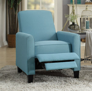 Homelegance Darcel Light Blue Pushback Recliner