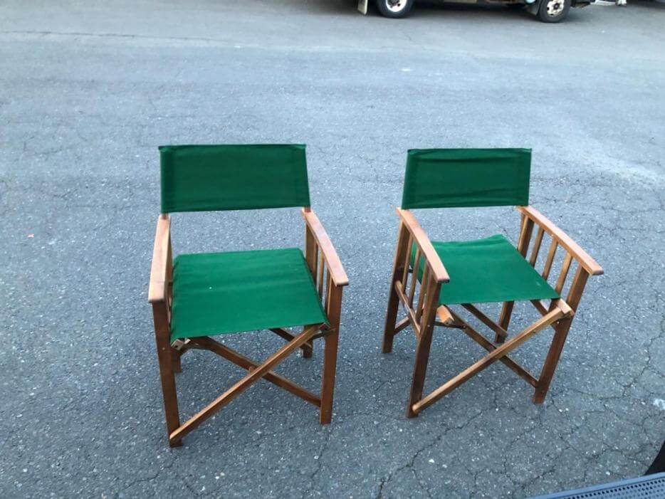 Dark Green Directors Chair with Hardwood Frame