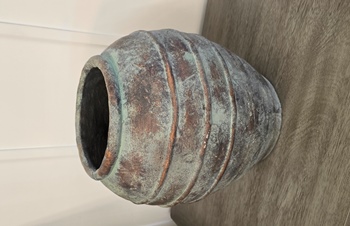 Three Hands Distressed Copper Tall & Wide 3-Ring Planter
