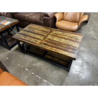 Flexsteel Distressed Grey Coffee Table with Walnut Finish Top