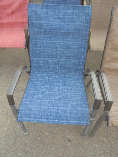 Outdoor Blue Mesh Arm Chair