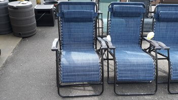 Oversized Dark Blue Zero-Gravity Outdoor Recliner