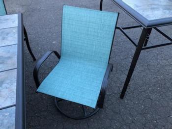 Outdoor Dark Teal Mesh Swivel Rocker