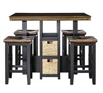 Ashley Dolingham Counter-Height Dining Set with 4 Backless Barstools