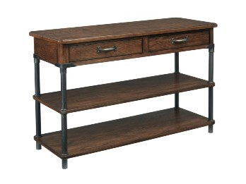 Modus Ely Hardwood Console Table with Rustic Bronze Frame
