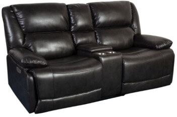 Porter Ennis Charcoal AirHyde Triple Power Reclining Console Loveseat