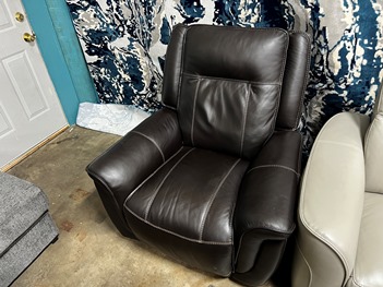 Espresso Leather Dual Power Recliner