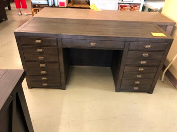 Modus Everwood Basalt Grey Double Pedestal Desk