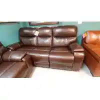 Northridge Home Fallon Dark Brown Power Reclining Leather Sofa with Power Headrests (blemished)