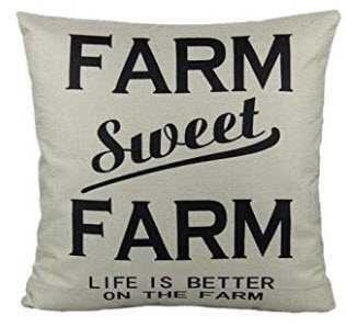 FARM SWEET FARM Fabric Throw Pillow