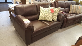 Dark Brown Faux Leather Loveseat