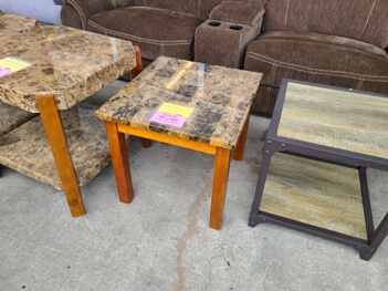 Homelegance Faux Marble & Cherry Finish End Table