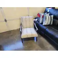 Jonathan Louis Zeffa Flax Wood Accent Chair