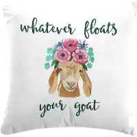 FLOATS YOUR GOAT Fabric Throw Pillow