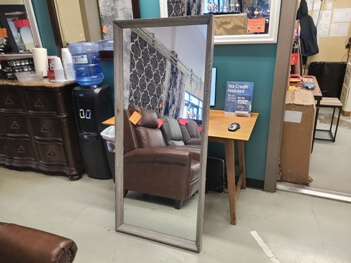 Grey Wood-Look Floor Mirror (blemish)
