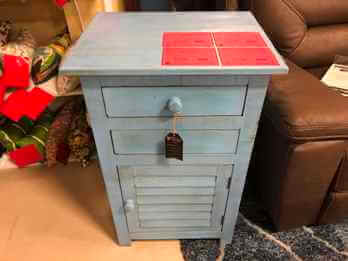 Vintage Furniture Camille Accent Table in Blue