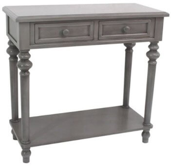 Crestview Grey Console Table with Turned Legs