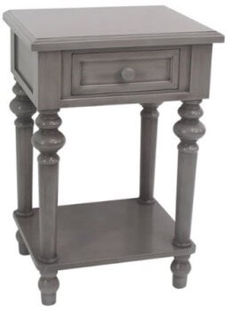 Crestview Grey Side Table with Turned Legs