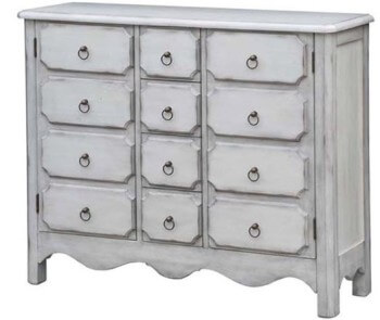 Crestview Distressed Light Grey Console Chest