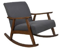 Crestview Espresso Finish Rocking Chair Blue Upholstery