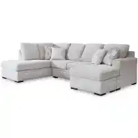 Ashley Gabby Washable Nuvella Nickel Sectional with Right-Hand Chaise
