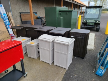 Outdoor Beige PVC Garbage Can
