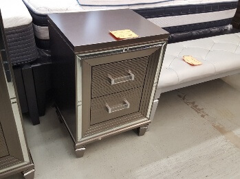 Homelegance Glamorous Charcoal Slender Nightstand with Mirrored Accents (blemish)